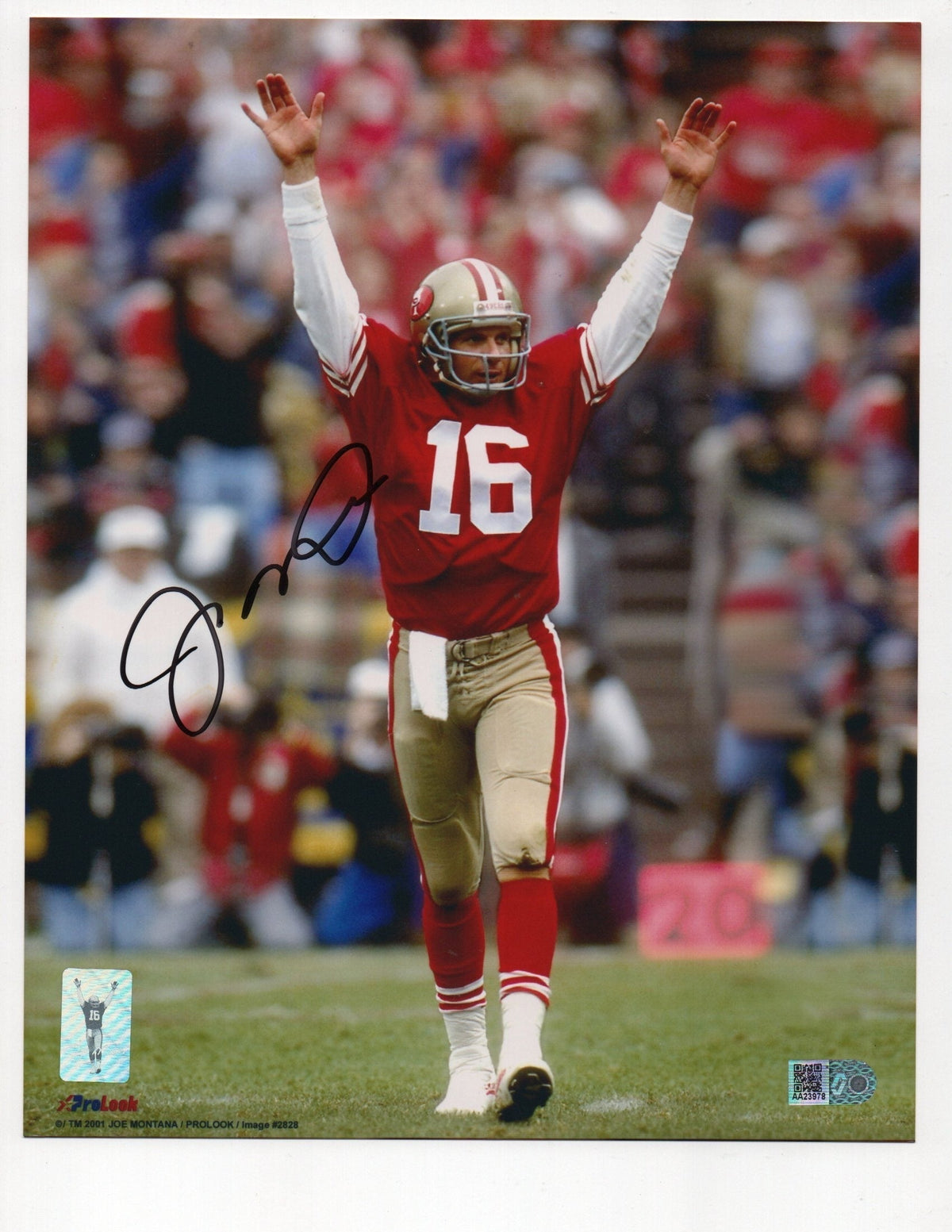 Joe Montana Signed 8x10 Photo (AIV AA23978) Player Hologram