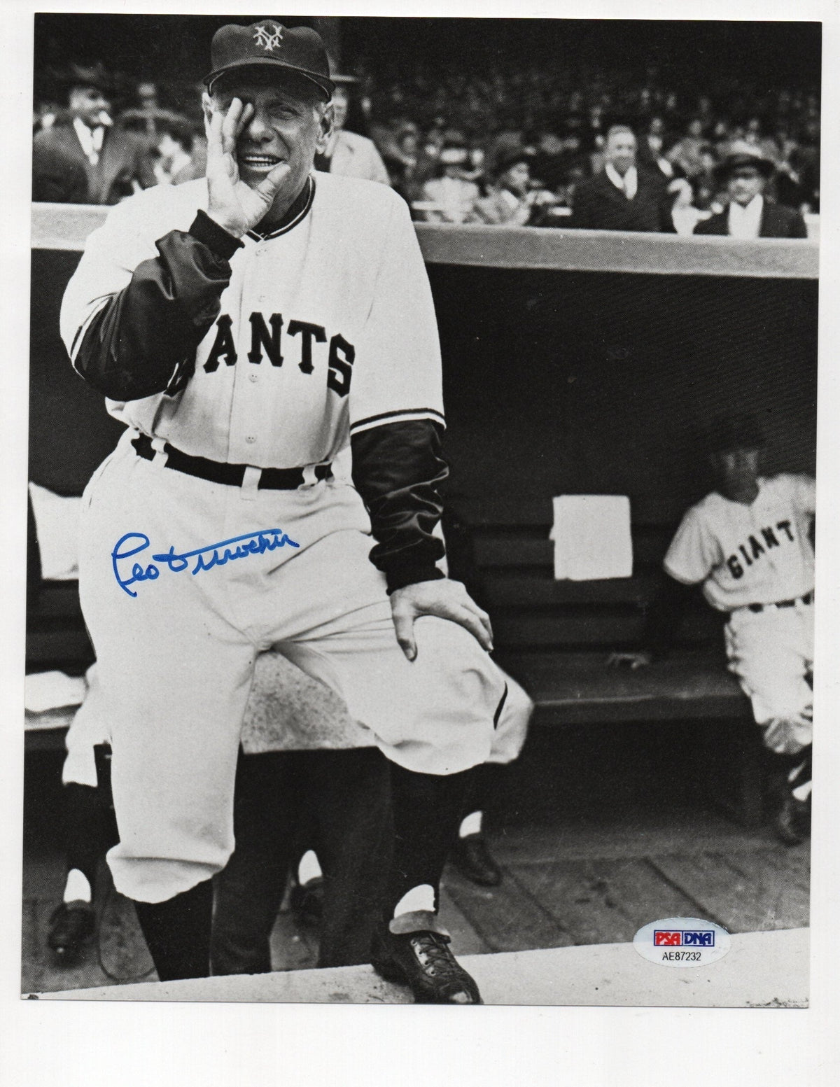 Leo Durocher Signed 8x10 Photo (PSA AE87232)