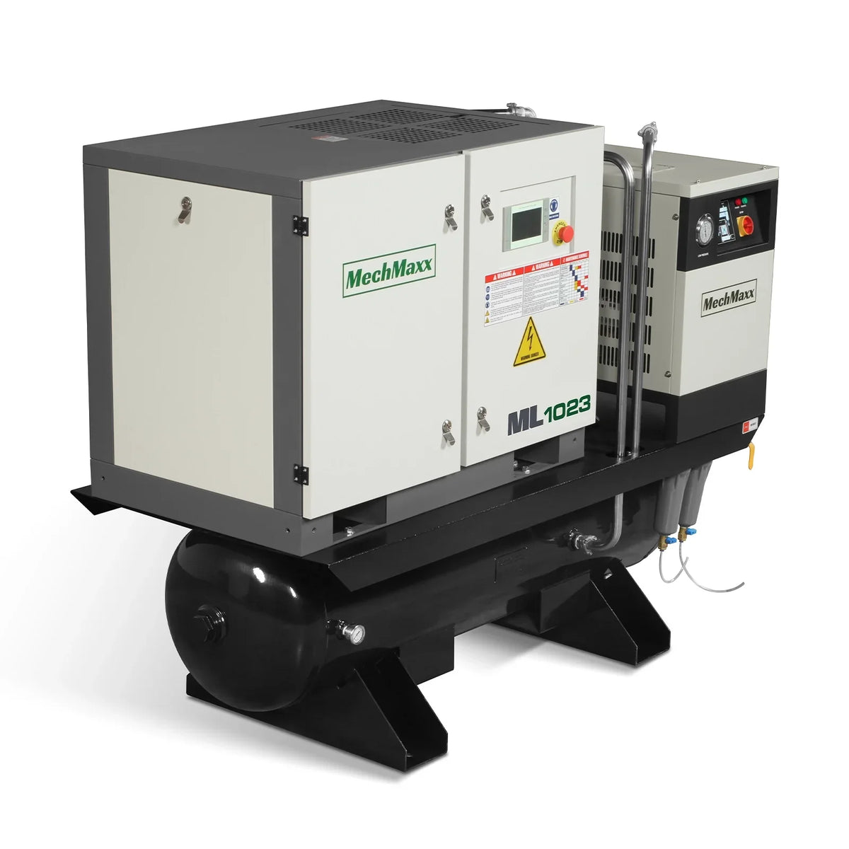 10HP Combined Rotary Screw Air Compressor with Dryer & 66-Gal ASME Tank | 32 CFM, 116 PSI, 230V 3-Phase - Industrial Grade