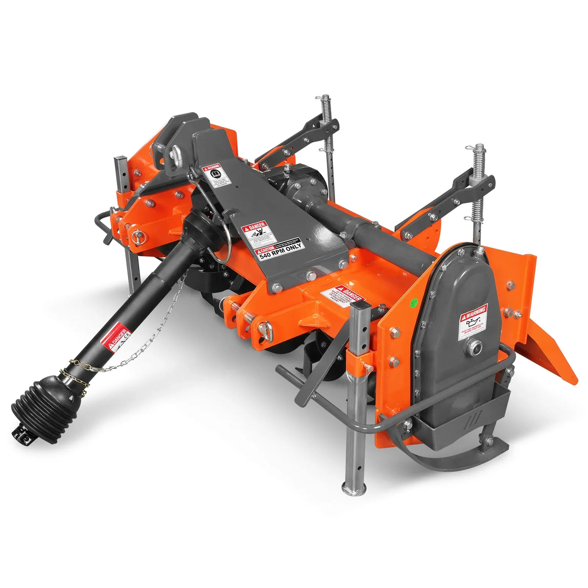 60 in Rotary Tiller, 3 Point Hitch Cat.1 & 2, Gear Drive, PTO Shaft Included with Slip Clutch, 30-60 HP, MRT60