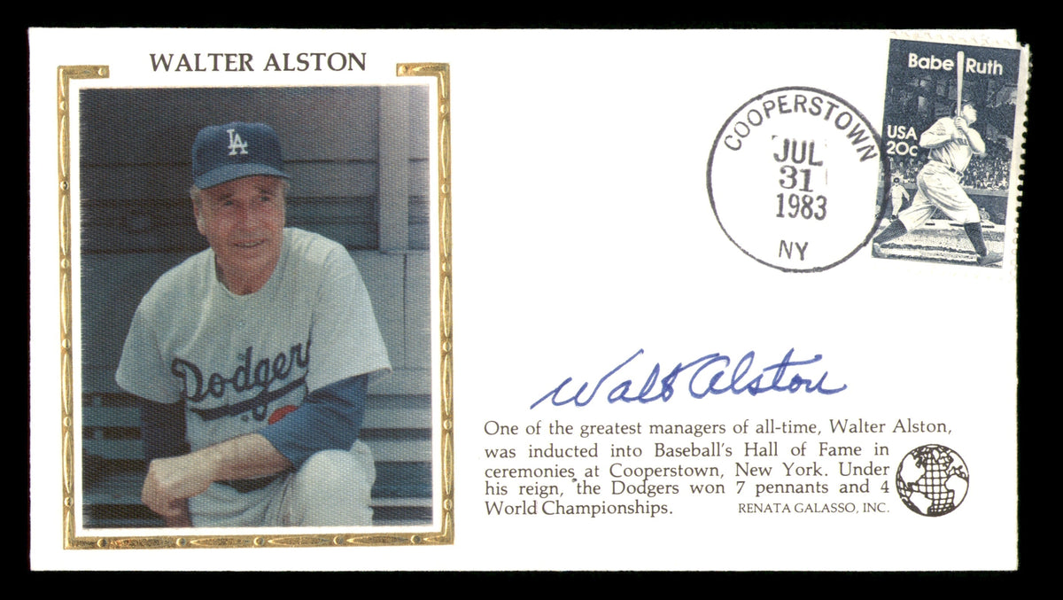 Walter Alston Autographed 1983 First Day Cover Los Angeles Dodgers
