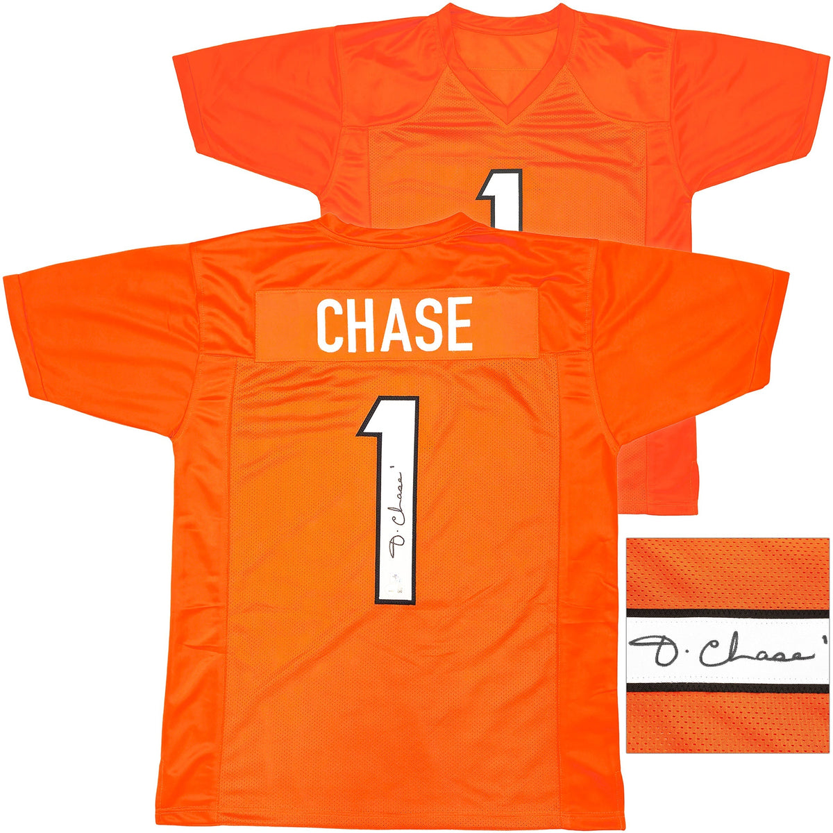 Cincinnati Bengals Ja'Marr Chase Autographed Orange Jersey Beckett BAS Witness