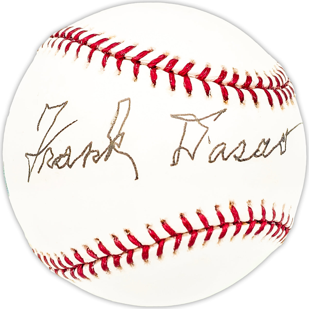 Frank Dasso Autographed Official MLB Baseball Cincinnati Reds Beckett BAS QR #BM25296