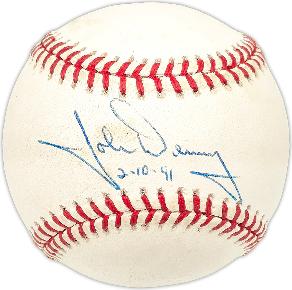 John Denny Autographed Official NL Baseball Philadelphia Phillies "33279" JSA #A19221