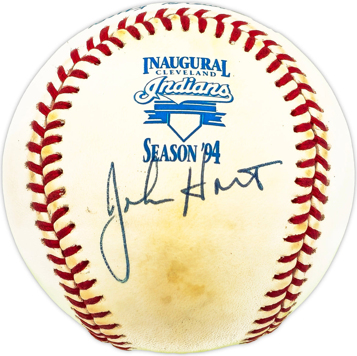 John Hart Autographed Official 1994 Indians Inaugural Season Logo AL Baseball Cleveland Indians GM Beckett BAS QR #BM17805