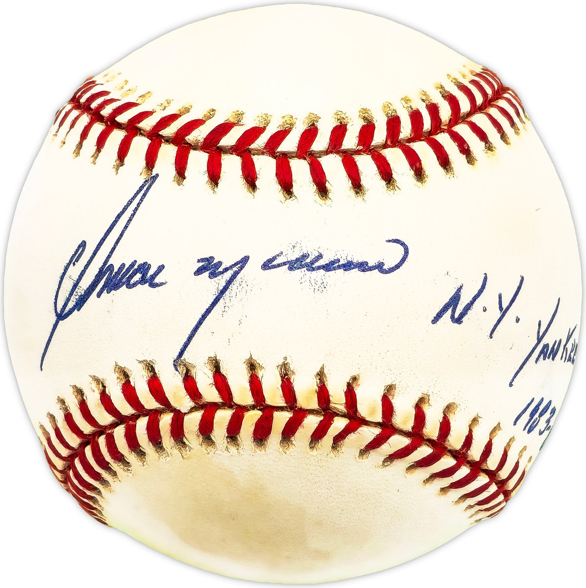 Omar Moreno Autographed Official AL Baseball New York Yankees "1983-85" Beckett BAS QR #BM17820