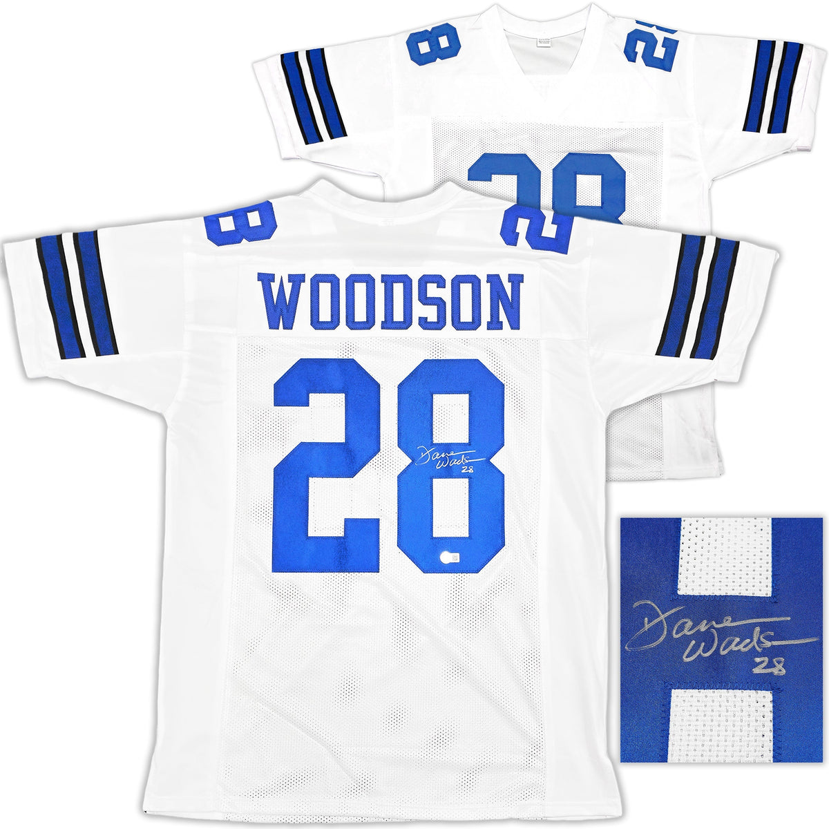 Dallas Cowboys Darren Woodson Autographed White Jersey Beckett BAS QR