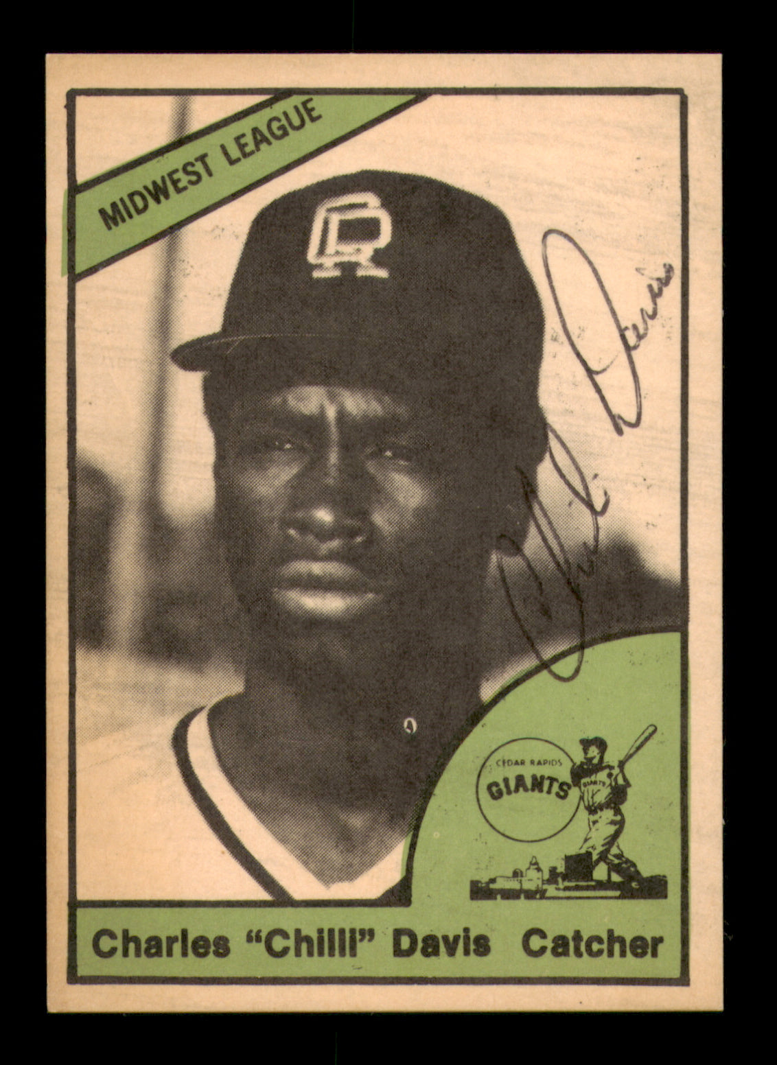 Chili Davis Autographed 1978 TCMA Rookie Card Cedar Rapids Giants