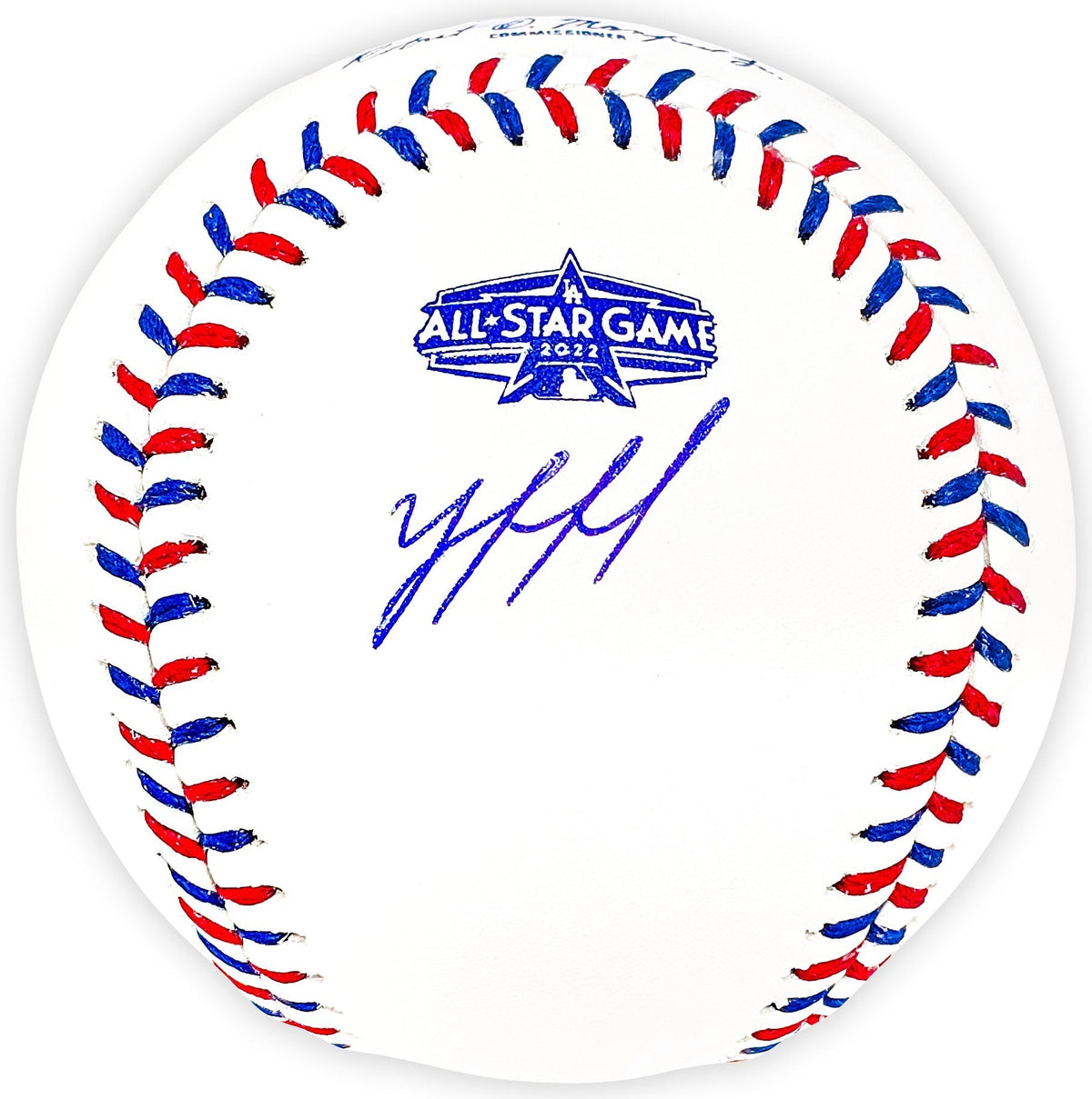 Yordan Alvarez Autographed Official 2022 All Star Game Logo MLB Game Baseball Houston Astros Beckett BAS Witness Stock #220460