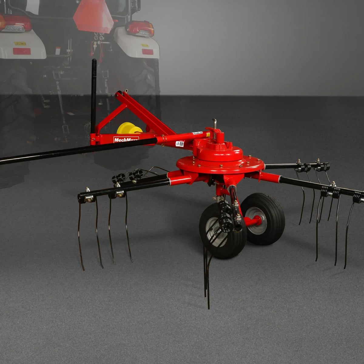 100" Mechmaxx 3-Point Hitch 6 Rotary Pull-Type Hay Rake Tedder , 15-50Hp , HT100