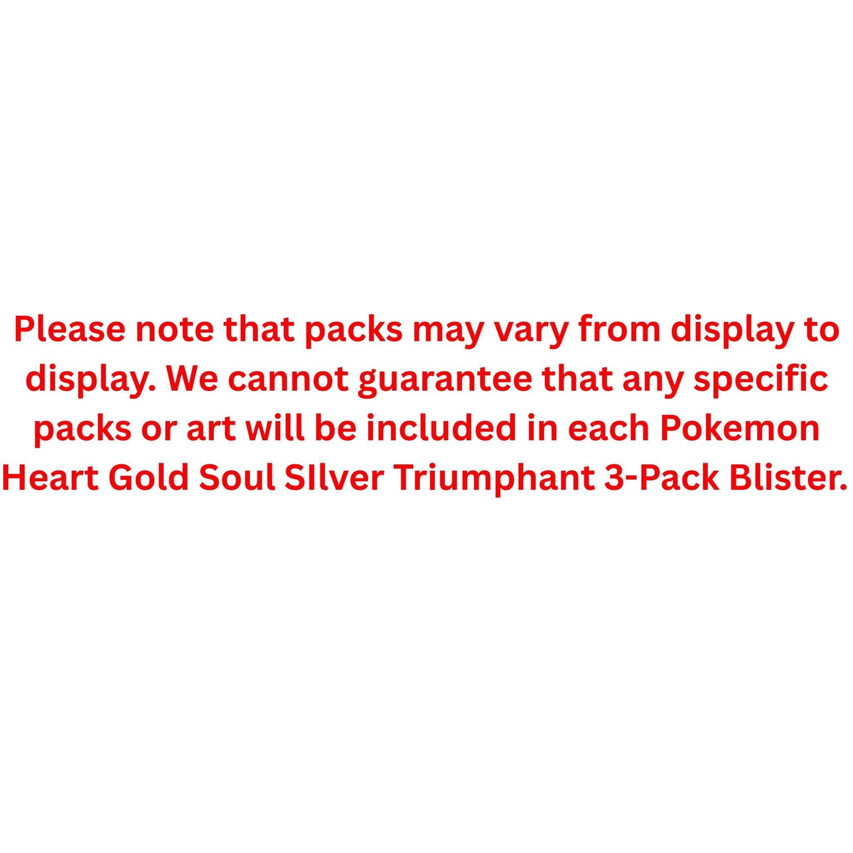Pokemon Heart Gold Soul SIlver Triumphant 3-Pack Blister