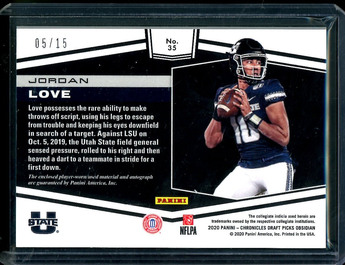 2020 Panini Chronicles Draft Picks Jordan Love Rookie RPA /15 Packers