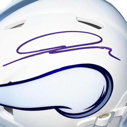 Jordan Addison Signed Minnesota Vikings Alt 2024 Speed Mini Football Helmet (JSA)