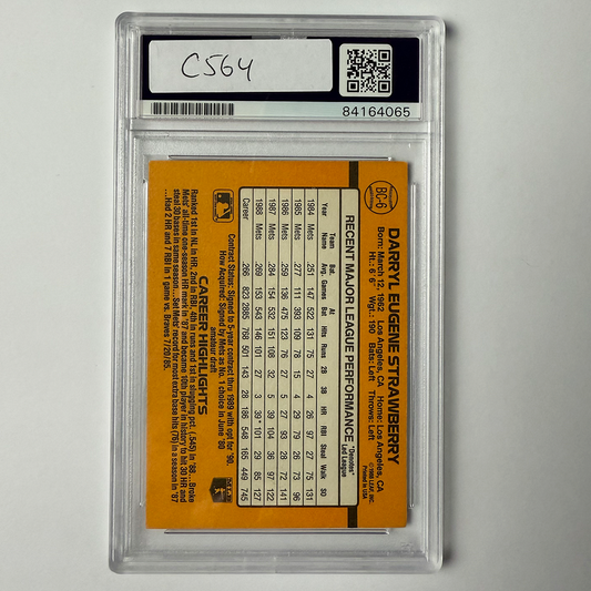 Darryl Strawberry Signed 1989 Donruss #BC-6 PSA Auto Authentic