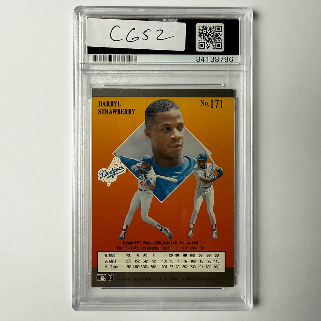 Darryl Strawberry Signed 1991 Ultra #171 PSA Auto Authentic