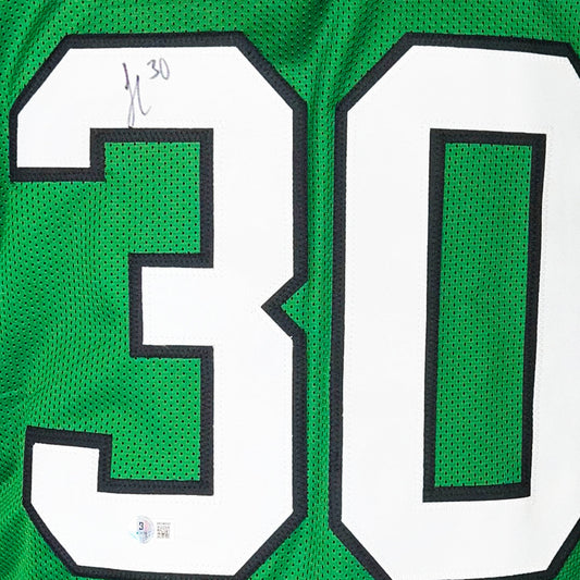 Jihaad Campbell Signed Philadelphia Throwback Green Football Jersey (Beckett)