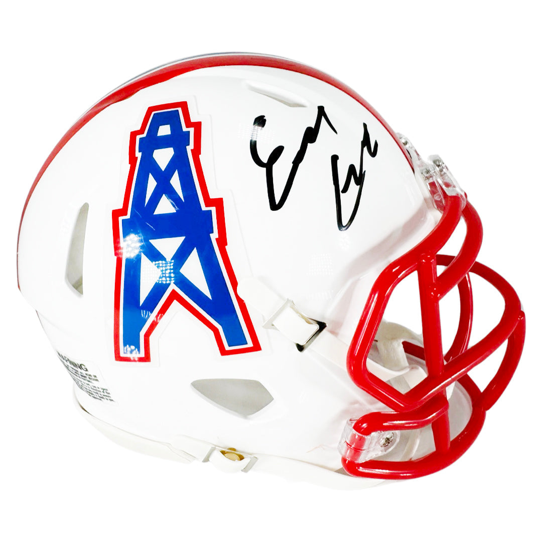 Earl Campbell Signed Throwback 1981-98 Houston Oilers Speed Mini Football Helmet (JSA)