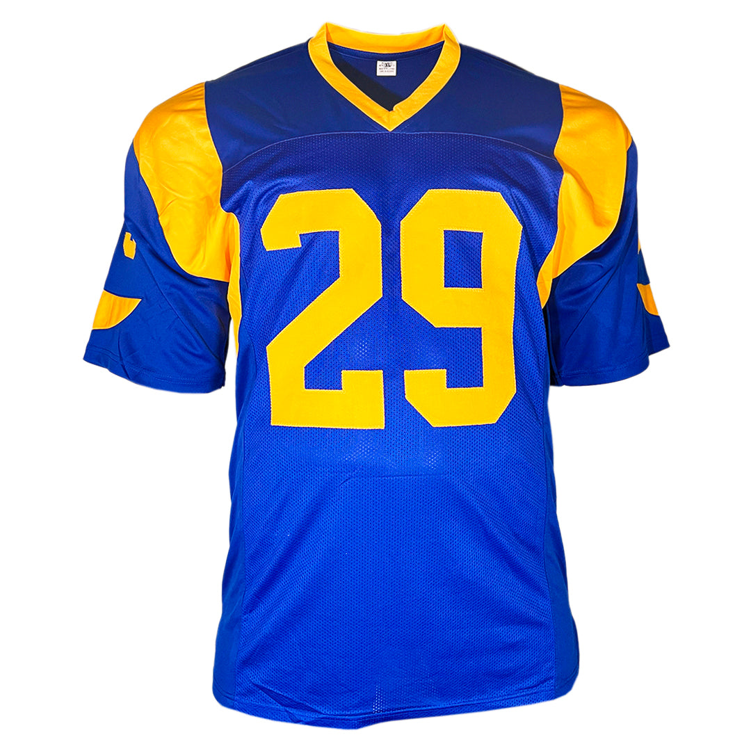 Eric Dickerson Signed HOF 99 Inscription St. Louis Royal Blue Signed on 9 Football Jersey (Beckett)
