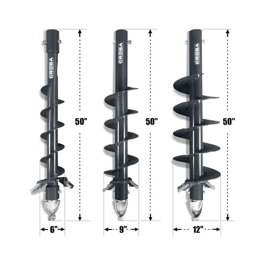 Mini Skid Steer Drive Auger with 6" , 9" , 12" Dia. Auger Bits
