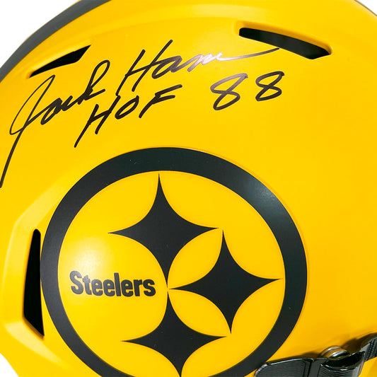 Jack Ham Signed HOF 88 Inscription Pittsburgh Steelers Rave Full-Size Replica Football Helmet (Beckett)