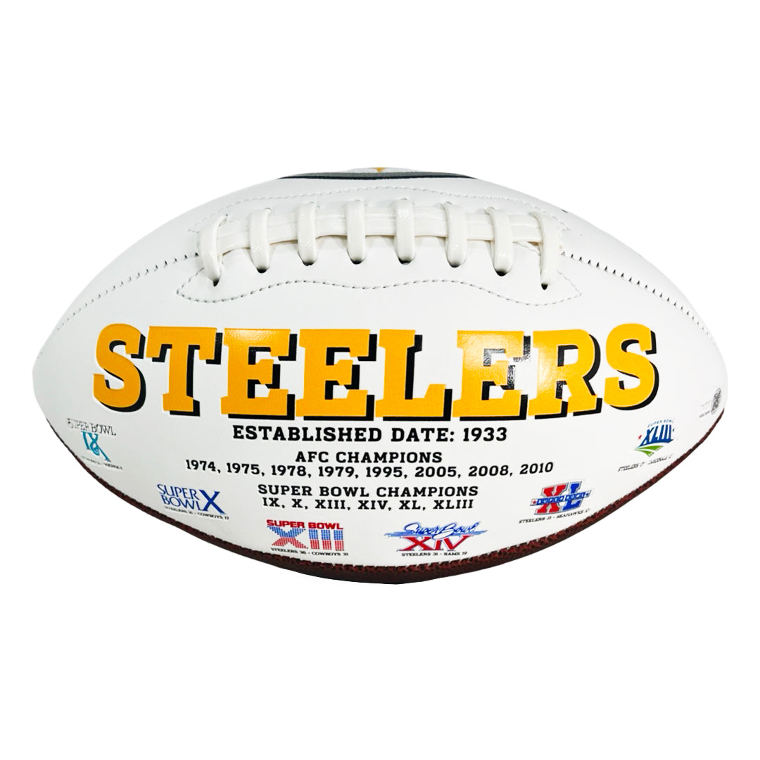 James Harrison Signed Pittsburgh Steelers Official NFL Team Logo Football (JSA)