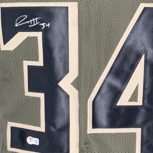 Ray-Ray McCloud Signed Salute to Service Football Jersey (Beckett)