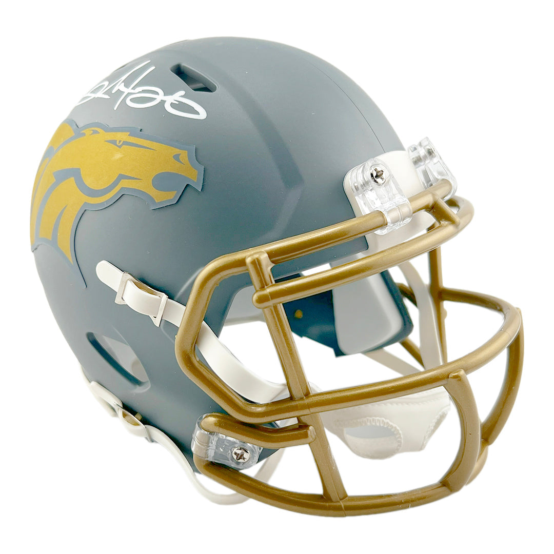 Clinton Portis Signed Denver Broncos Slate Alternate Speed Mini Football Helmet (Beckett)