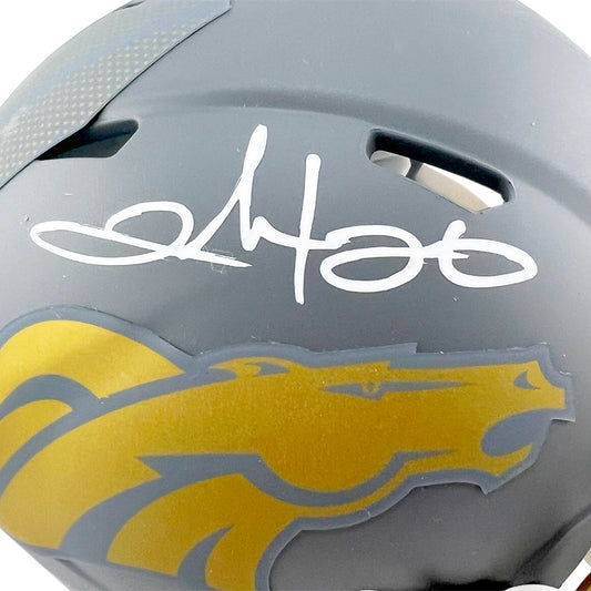 Clinton Portis Signed Denver Broncos Slate Alternate Speed Mini Football Helmet (Beckett)