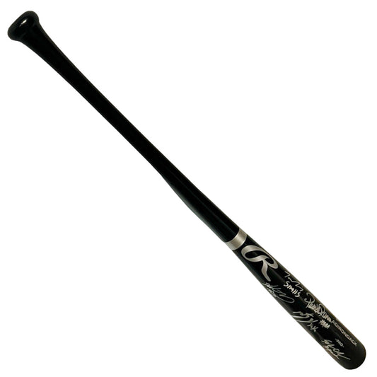 Sandlot Movie Cast 8 Signature With Patrick Renna Signed Rawlings Black Baseball Bat (Beckett)
