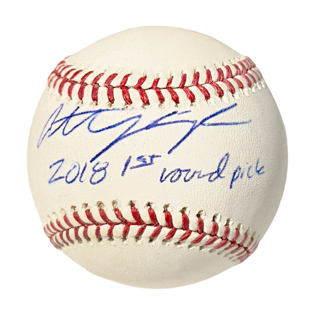 Anthony Seigler Signed 2018 1st Round Pick Inscription Official Major League Baseball (JSA)
