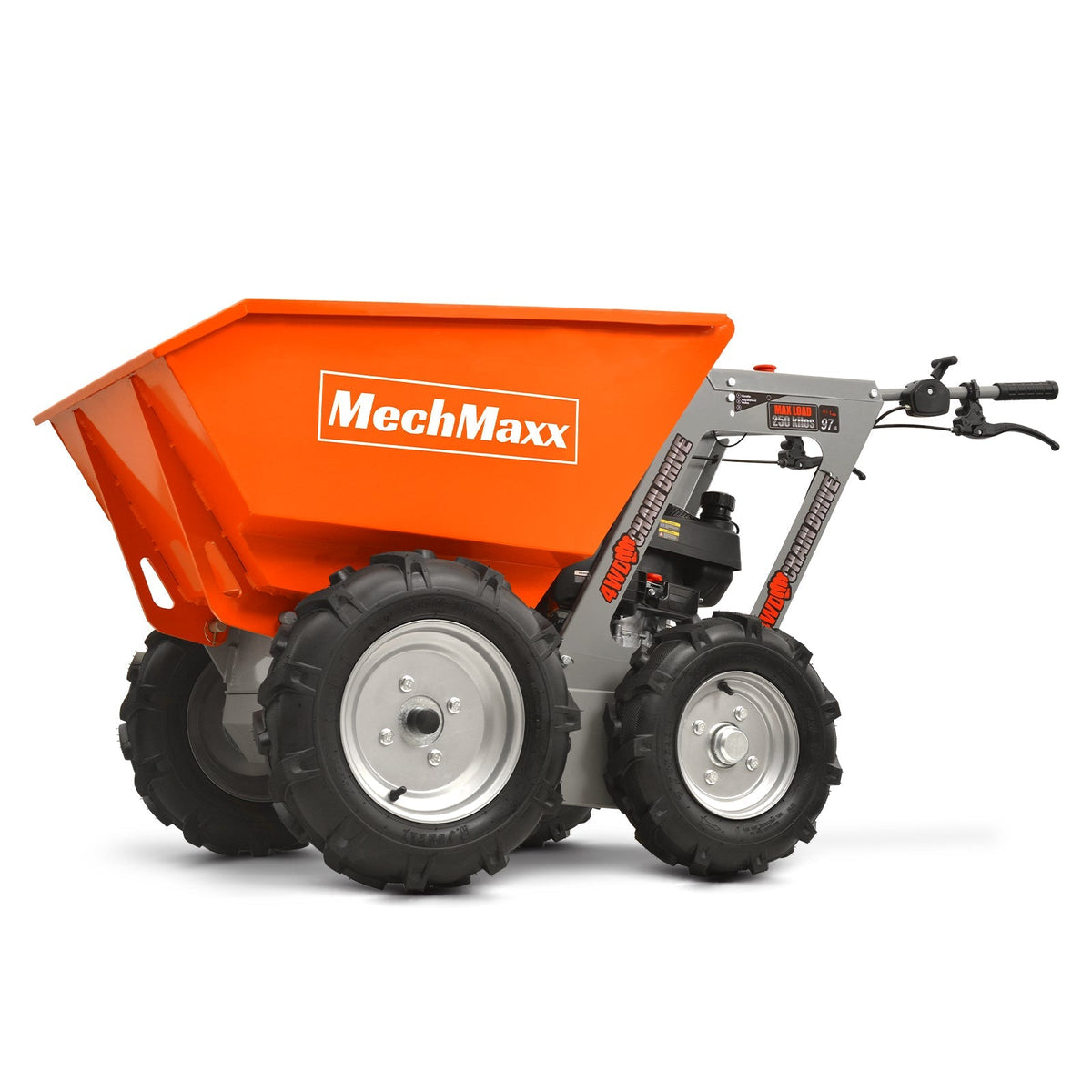 660lbs Capacity 6.5HP Gas Powered Wheelbarrow Cart T25 4F+1R Gearbox , T25