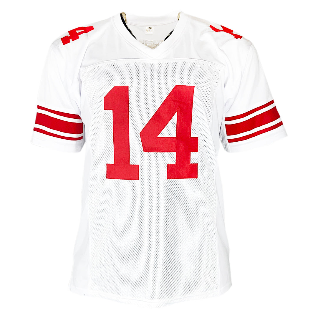 Y.A. Tittle Signed HOF 71 Inscription New York White Black Signature Football Jersey (JSA)