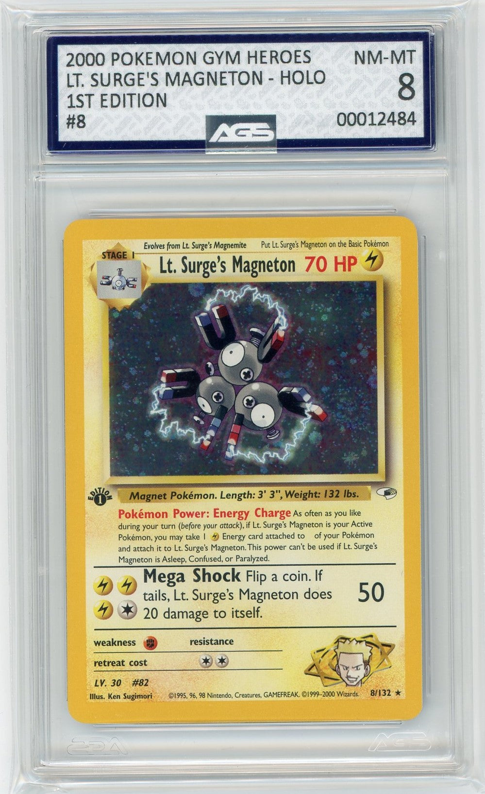 AGS (NM-MT 8) Lt. Surge's Magneton #8 - Gym Heroes (#00012484)