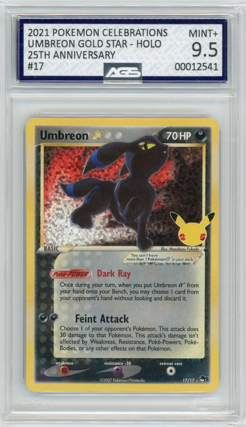 AGS (MINT+ 9.5) Umbreon Gold Star #17 - Celebrations (#00012541)
