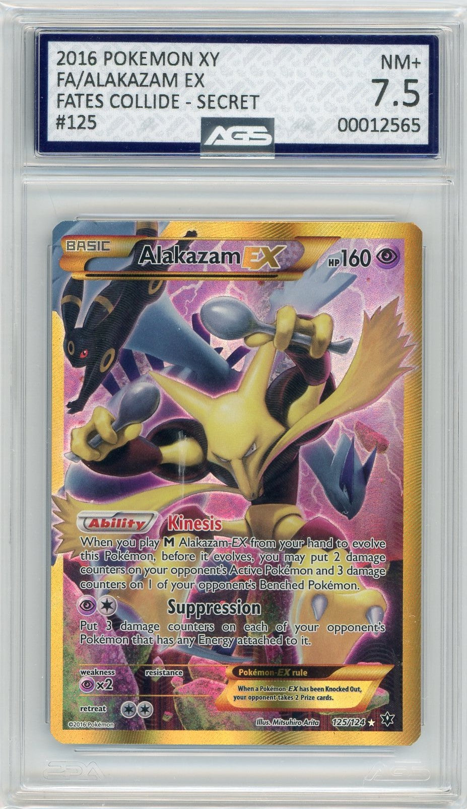 AGS (NM+ 7.5) Alakazam EX #125 - Fates Collide (#00012565)