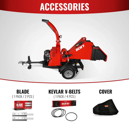 25hp 750cc Twin Cylinder ZONSEN Petrol Engine 7" Hydraulic Feeding Commerical Wood Chipper,  DCH7