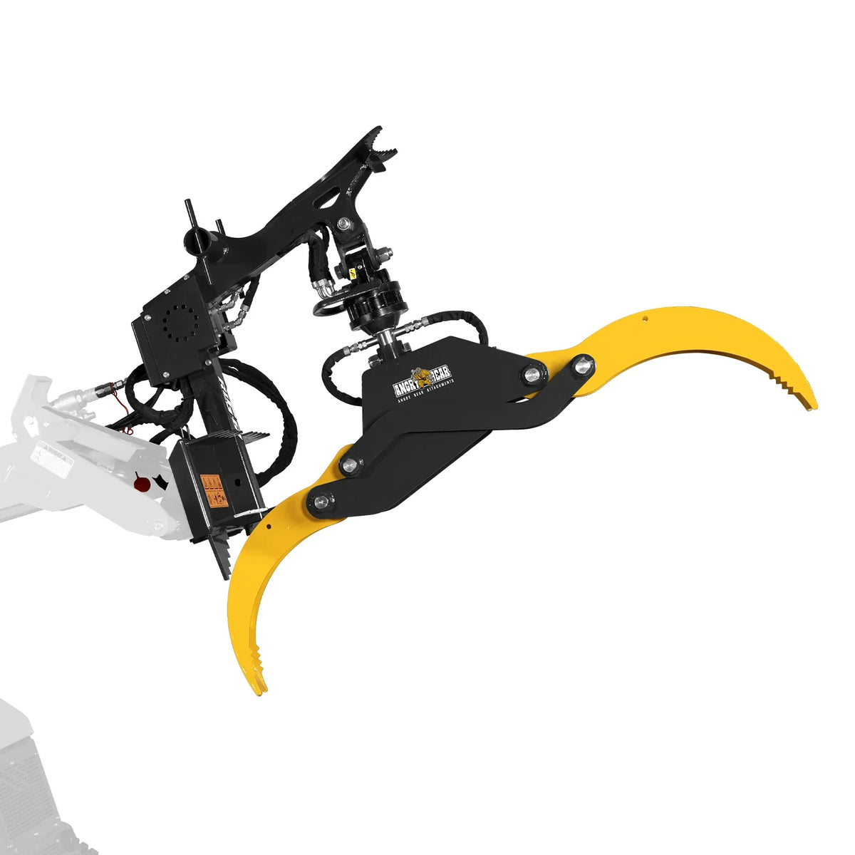 59" Multi-purpose Hydraulic Rotating Log Grapple For Mini Skid Steer, 1500lbs Lift Capacity, 360° Rotational Ability