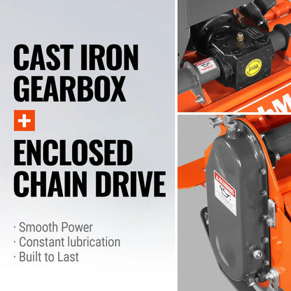 48 in Rotary Tiller,  3 Point Hitch Cat.1,  Chain Drive,  PTO Shaft Included with Shear Bolt,  18-35 HP,  LRT48