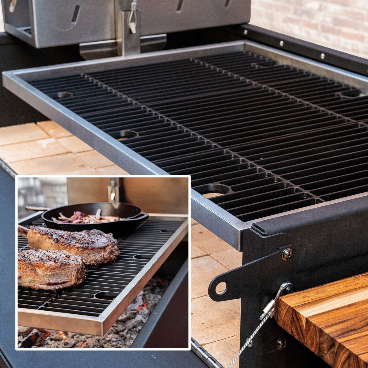 Premium Argentine/Santa Maria BBQ Grill with Wood Fire and Charcoal Grill