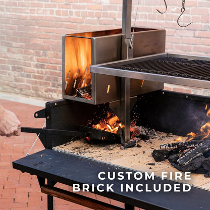 Premium Argentine/Santa Maria BBQ Grill with Wood Fire and Charcoal Grill