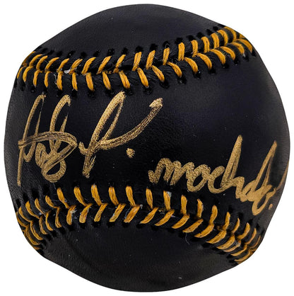 Fernando Tatis Jr. Autographed Official Black MLB Baseball San Diego Padres In Gold "Machalo!" JSA Stock #202010