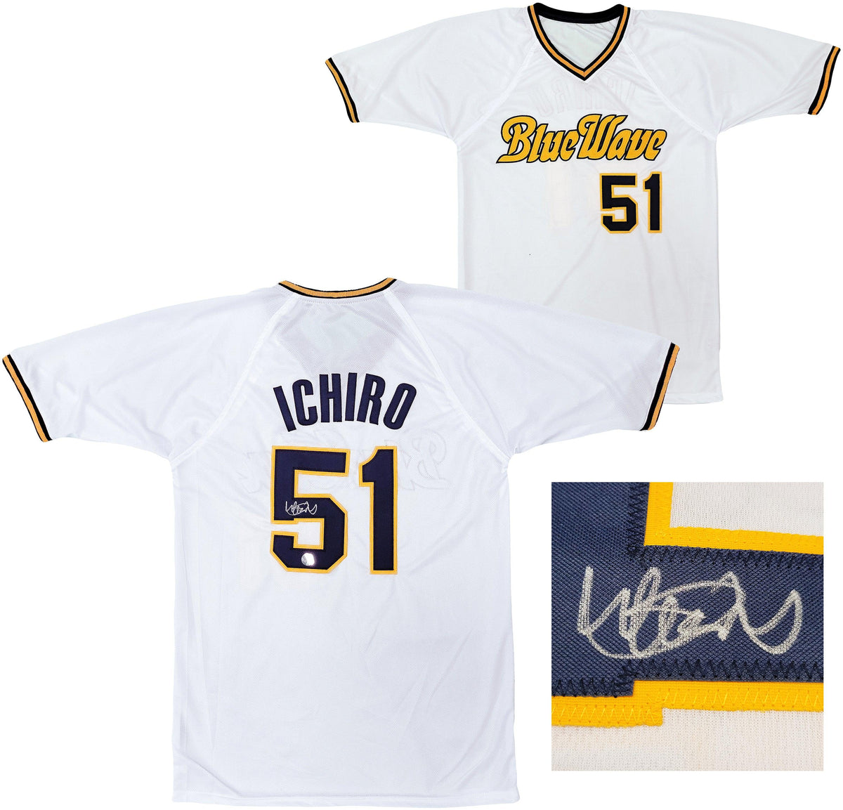 Orix Blue Wave Ichiro Suzuki Autographed White Jersey IS Holo Stock #202071