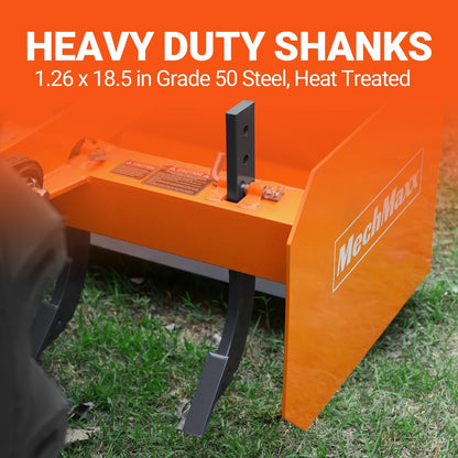72" Box Blade Scraper with 6 Shanks 3 Point Hitch Tractor Attachment,  BB72