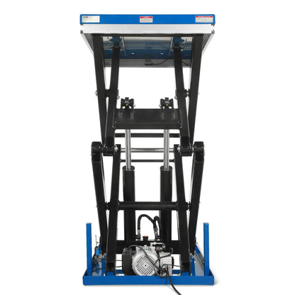Wireless Remote Control Double Scissor Electric Hydraulic Lift Table, 4400lb Capacity, 51.2" x 33.5" Platform, 72.6" Lift Height, ELTD44