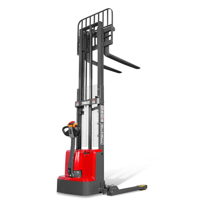 3300lbs Electric Straddle Stacker,  98" Lift,  Adjustable Legs & Forks,  F33-98SLA