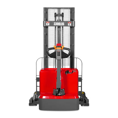 3300lbs Electric Straddle Stacker,  98" Lift,  Adjustable Legs & Forks,  F33-98SLA
