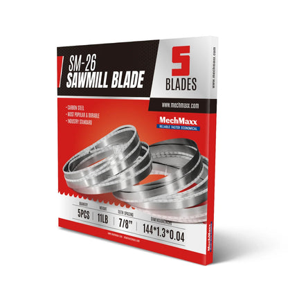 ( 1 Pack / 5 Blades ) SM-26 Hardwood Sawmill Blades (SKU: 150166; 150166D6; 150166K6)