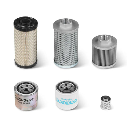 ( 1 Pack / 6 Pcs ) Filter Element Set for Mini Compact Excavator MEC17,MEC17PRO (SKU: 150533, 150534）