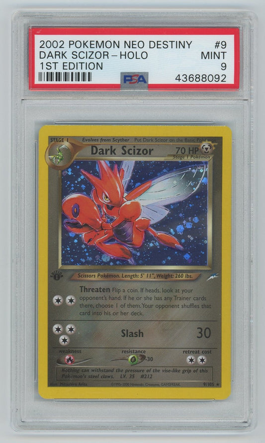 PSA (MINT 9) Dark Scizor-holo #9 - Pokemon Neo Destiny (#43688092)