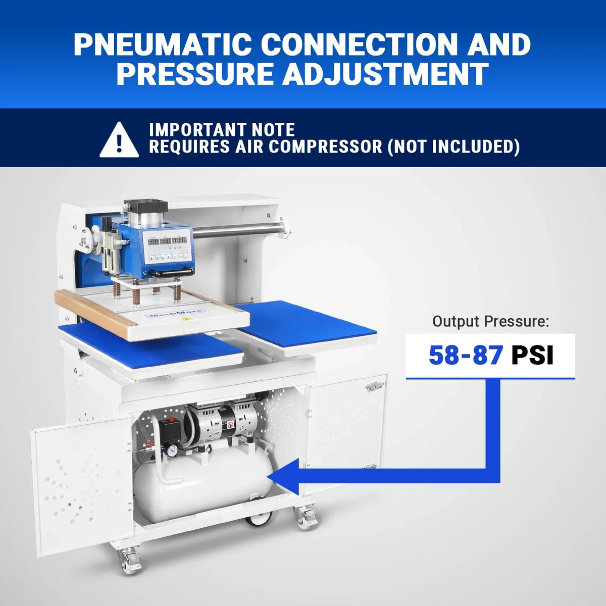 16x24 Inch Commercial Pneumatic Dual Platen Heat Press - Auto Lift Sublimation Transfer Machine with Storage Base Cabinet (110V 1650W)